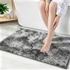 YOBWOK Tappeto Bagno,Tappetino in Microfibra,Grigio 60x90cm | Tappeti Assorbente Antiscivolo, Soffice Tappetini Doccia,lavabile in lavatrice,per doccia,vasca da bagno e WC