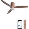CREATE / WINDCALM M/Ventilatore da soffitto ABS con luce moka con Wifi e telecomando / 40W, Silenzioso, Ø132 cm, 6 velocità, 3 temperature di luce, temporizzatore, funzione estate-inverno