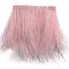 Sowder, orlo sfrangiato con piume di struzzo con nastro di raso per abito, per cucito, artigianato, costumi, decorazioni, confezione da 1,8 m light pink