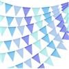 jijAcraft Ghirlanda di bandierine per esterni, resistente alle intemperie, blu, riutilizzabile, 20 m, per giardino, ghirlanda di juta, con 60 bandierine per feste a tema marino, 5 bandierine