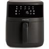 CREATE Friggitrice ad aria Dual Heat, friggitrice ad aria da 6,5 l, con doppia resistenza, colore nero/calore su e giù, 6-7 porzioni, 10 programmi, controllo touch, controllo del tempo e della