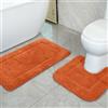 SOANNY Set 2 Tappeti da Bagno in Microfibra, 53x86 + 50x50 cm, Arancione | Antiscivolo, Assorbente e Morbido, Lavabile, per Bagno, Doccia, Vasca, WC, Lavabo e Toilette, Tappetino in Microfibra