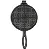 EffiFish Padella rotonda per waffle in ghisa, tradizionale piastra per waffle per uso domestico e commerciale, padella nera, 20 cm (17 cm)