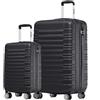 TRVLMORE Set Valigie Set 2 Valigie - Valigia Trolley - Set Trolley da Viaggio - Kit Valigie da Viaggio - Valige Set - Valigia per il Bagaglio a Mano e Valigia Grande - Nero