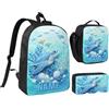 ASD Jewerly Personalizzato oceano tartaruga a tema zaino regalo, nome personalizzato mare tartaruga stampa Casual zaino per laptop Daypack borsa
