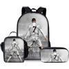 Generic CR-7 Set zaino scolastico con borsa pranzo e astuccio per ragazzi adolescenti(N)