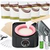 Accwork Kit Ceretta con Scaldacera Touch per Viso e Corpo | 500 g di Cera, Pentolino in Silicone, 30 Applicatori, 10 Collari Protettivi, 2 Prodotti Pre/Post, Donna e Uomo