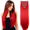 CAISHA Clip Da 8 Pezzi Nelle Extension Per Capelli Parrucchino Sintetico Voluminoso liscio Rosso Intenso CES9