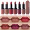 Katiluxiya 6Pcs Red Velvet Matte Lipstick Set, High Pigmented Long-Lasting Waterproof Lip Stick Lip,Moisturizing balms, Sheer tint, Shine & Glowy Finish,Stain Makeup Gift Sets. (02, Color)