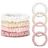 ZOUIQSS Elastici per capelli in 100% pura seta di gelso, 4 pezzi, nessun danno, elastici per capelli da donna, morbidi per la cura dei capelli (color carne)