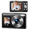 PANFHGFG Videocamera portatile 4K 30FPS, Black WITHOUT MEMORY CARD | Fotocamera digitale leggera con registrazione video 4K e doppio schermo a colori per principianti Batteria