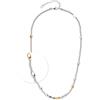 Jewels BY Leonardo Collana Veja, Gioiello per Collo in Acciaio Inox Bicolore con pepite Irregolari in Oro e Argento, Lunghezza 45-50 cm, Regalo per Donne, 025357