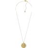 Fossil Collana da donna in acciaio inossidabile con chiusura a moschettone, tono oro, con ciondolo rotondo