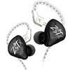 erjigo KZ ZST X in-ear monitor, auricolari dinamici ibridi a doppio driver ZSTX, HiFi Stereo IEM, con cavo staccabile, per musicisti e audiofili (senza microfono, nero)
