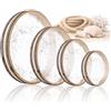 Chambridge Set di 4 perline a forma di onde oceaniche a tamburo - 15,2 cm/20,3 cm/25,4 cm/30,5 cm tamburo d'acqua in legno duro naturale colorato strumento musicale per meditazione oceano guarigione e relax