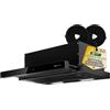 Kompatic AIRA 60 KAIRT60B, Cappa Telescopica da Incasso 60 cm, Brushless 450 m³/h, A+++, Touch, 3 Velocità + Boost, Timer, LED, Reminder Filtri, Filtri a Carbone Inclusi, Nero Opaco