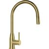 SCHOCK -Miscelatore Cucina KAVUS Colore Con Doccia Estraibile, Rubinetto | Canna Alta Curvata, Saving Apertura 90°, Acciaio Inox Massiccio 304 Lavorazione in PVD White Gold, Abbinabile ai lavelli.