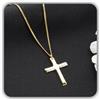 Handmade Delicato oro croce collana per donne, argento battesimo catena grumetta religioso per lui