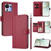linsuyu Cover Compatible con ZTE Blade V50 Vita 【Design a portafoglio due scomparti per carte】 Custodia per cellulare Red