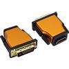 AAOTOKK DVI a HDMI Convertitore in Lega di Alluminio Alloggiamento Bidirezionale DVI-D(24+1)Maschio a HDMI Adattatore Femmina,Supporta 1080P,TV Box,Desktop,Laptop,Monitor,Proiettore(2Pezzi-Arancione)