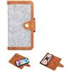 K-S-Trade Custodia per ZTE Blade A530 Custodia Compatibile con Cellulare Compatibile con ZTE Blade A530 Fodera di Protezione in Feltro Pelle Marrone Grigio Chiaro (1x)
