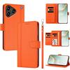 linsuyu Cover Compatible con ZTE Blade A76 4G 【Design a portafoglio due scomparti per carte】 Custodia per cellulare Orange