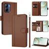 linsuyu Cover Compatible con Realme C33 2022/2023 【Design a portafoglio due scomparti per carte】 Custodia per cellulare Brown