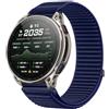 GIOPUEY Cinturini Compatibile con Amazfit Cheetah 2 Ultra, Nylon Traspirante Sport Loop Cinturino in Morbido Nylon Intrecciato Strap Band - Darkblue