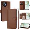 linsuyu Cover Compatible con ZTE Blade A73 4G 【Design a portafoglio due scomparti per carte】 Custodia per cellulare Brown
