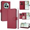linsuyu Cover Compatible con Realme P3 Pro 5G 【Design a portafoglio due scomparti per carte】 Custodia per cellulare Red