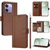 linsuyu Cover Compatible con Oppo A5X / A3X 2024 / A3 2024 / A60 5G / A40 / A40M / A5I 【Design a portafoglio due scomparti per carte】 Custodia per cellulare Brown