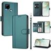 linsuyu Cover Compatible con Realme 7i (Global) / C12 / C15 / C25 / C25s,Compatible con Realme Narzo 30A / Narzo 20 【Design a portafoglio due scomparti per carte】 Custodia per cellulare Green