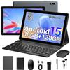 PIXGOOD Tablet 10 pollici Android 15, Tablet in offerta con 5G wifi Octa-Core, 36GB RAM, 128GB ROM (TF 1TB), 8000mAh, 5MP+8MP, Tablet con tastiera|Mouse|Custodia|auricolari (Pollici, 10.1, Grigio-6)