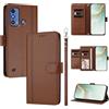 linsuyu Cover Compatible con ZTE Blade A53 Pro 【Design a portafoglio due scomparti per carte】 Custodia per cellulare Brown