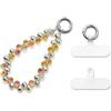 MORSUNBELA Cordino Cellulare da Polso Catenella per Cellulare | Cordino per Cellulare da Polso con Perle Cristallo, Catenella Elegante Universale, Accessorio Corto per Telefono Raffinato