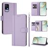 linsuyu Cover Compatible con TCL 405/406 / 406s / 408 / T506D 【Design a portafoglio due scomparti per carte】 Custodia per cellulare Purple