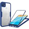xinyunew Cover per Oppo A15/A15S/Oppo A35,360 Gradi Rugged Antiurto Custodia con Protezione dello Schermo Integrata,Trasparente Protettivo Case con Protezione Fotocamera,blu
