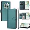 linsuyu Cover Compatible con Realme P3 Pro 5G 【Design a portafoglio due scomparti per carte】 Custodia per cellulare Green