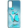 Mixroom - Cover Custodia Back case In TPU Silicone Morbida Per Motorola Moto E32 Fantasia Farfalle Blu L157
