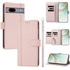linsuyu Cover Compatible con Google Pixel 7a 【Design a portafoglio due scomparti per carte】 Custodia per cellulare Pink