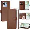 linsuyu Cover Compatible con ZTE Blade V50 Vita 【Design a portafoglio due scomparti per carte】 Custodia per cellulare Brown