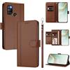 linsuyu Cover Compatible con Realme C17,Compatible con Realme 7i 4G RMX2103 【Design a portafoglio due scomparti per carte】 Custodia per cellulare Brown