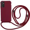 2NSPDRGNI Cover con Collana Compatibile con Samsung Galaxy A14 5G,Case con Laccio per Il Collo Custodia con Cordino,Soft silicone Rosso