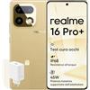 realme 16 Pro+ 5G Smartphone, 12+512 GB, Dual SIM, Funzioni AI, Ricarica 80W, Batteria 7000mAh, Display Curvo 6,8 144Hz, Obiettivo Ritratto 50MP, Fotocamera 200MP OIS, Oro(con Adattatore)