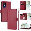 linsuyu Cover Compatible con TCL 501 4G,Compatible con Vodafone Smart M25 【Design a portafoglio due scomparti per carte】 Custodia per cellulare Red