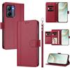 linsuyu Cover Compatible con Realme C33 2022/2023 【Design a portafoglio due scomparti per carte】 Custodia per cellulare Red