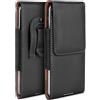 moex Custodia Plug Case compatibile con Samsung Galaxy S23 Ultra con clip per cintura, in pelle vegana, custodia a libro pieghevole - nero