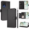 linsuyu Cover Compatible con TCL 501 4G,Compatible con Vodafone Smart M25 【Design a portafoglio due scomparti per carte】 Custodia per cellulare Black