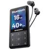 OAKCASTLE MP300 Lettore musicale MP3 con Bluetooth e 50 ore di riproduzione | Lettore MP3 con 16 GB di memoria interna, espandibile fino a 128 GB | Batteria a ricarica rapida