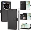 linsuyu Cover Compatible con ZTE nubia Focus 2 Ultra 【Design a portafoglio due scomparti per carte】 Custodia per cellulare Black
